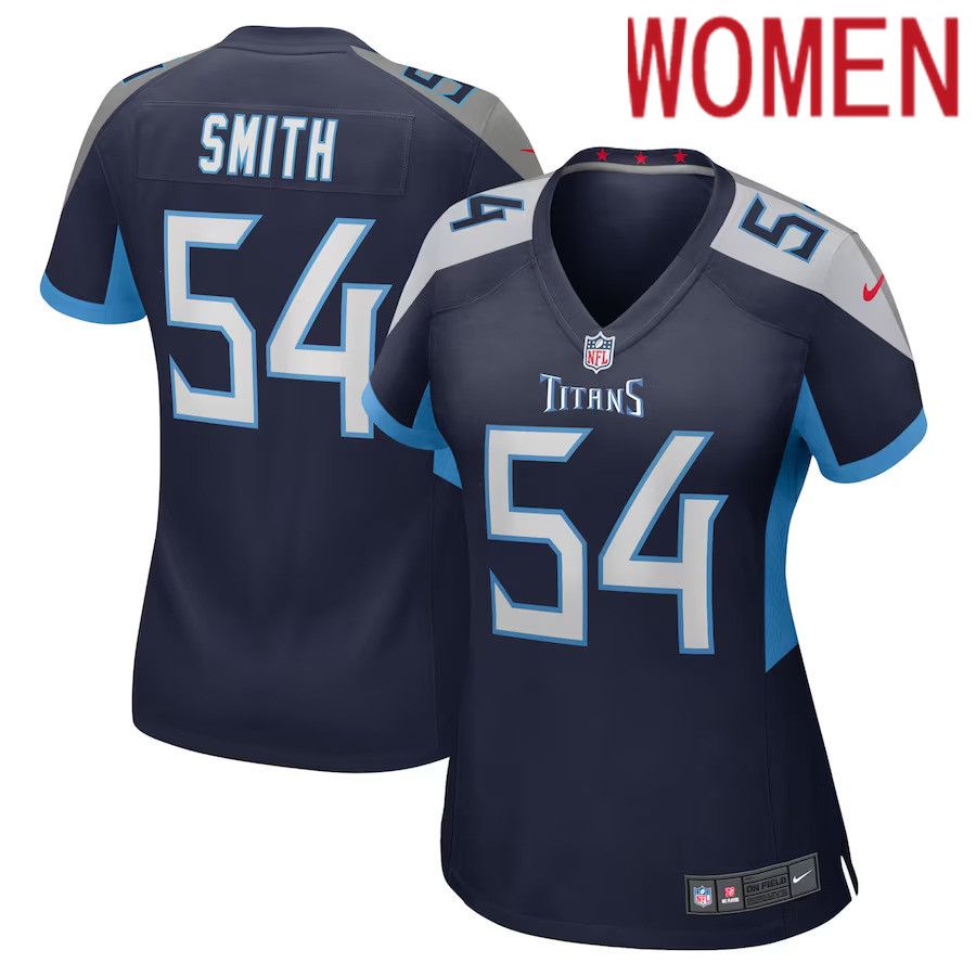 Women Tennessee Titans 54 Andre Smith Nike Navy Home Game Player NFL Jersey